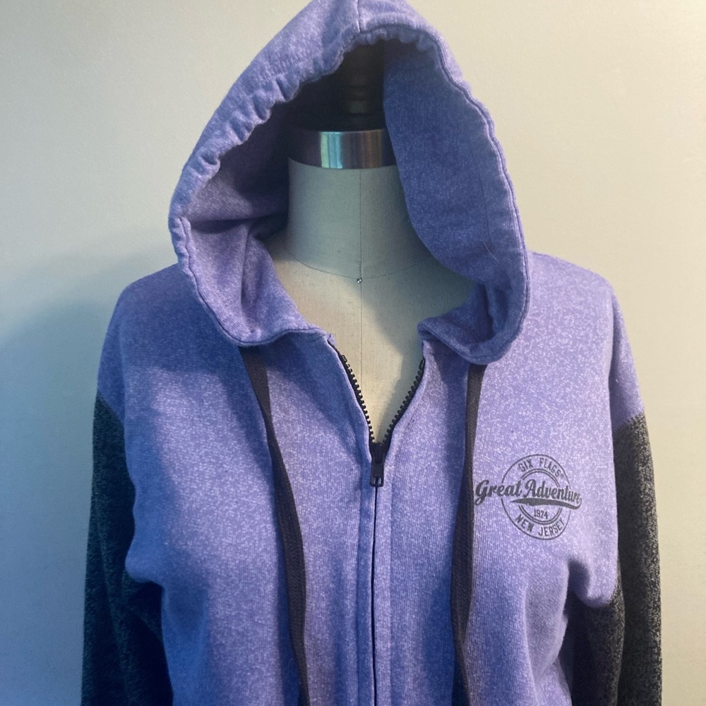 MV Sport Purple and Black Fleece Hoodie Sweatshirt